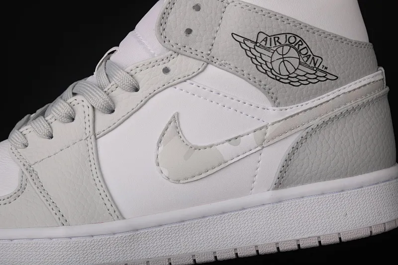 All categories Air Jordan Jordan series basketball shoes Air Jordan 1 Mid Air Jordan 1 Mid "White Camo" AJ1 Joe 1 Zhongbang white gray camouflage DC9035-100